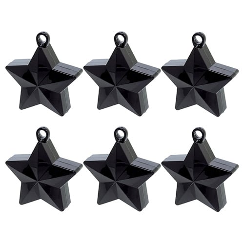 Black Star Balloon Weights - Pack of 6 Product Gallery Image