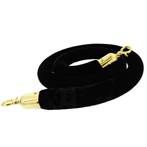Black Velvet Rope with Brass Hooks Product Image