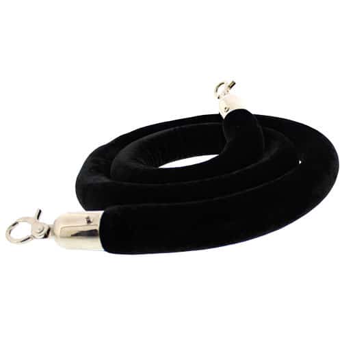 Black Velvet Rope with Chrome Hooks Product Image