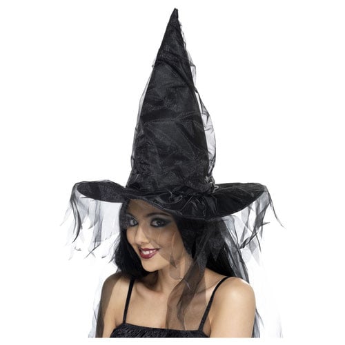 Black Witch Dark Magic Halloween Fancy Dress Costume Hat Product Image