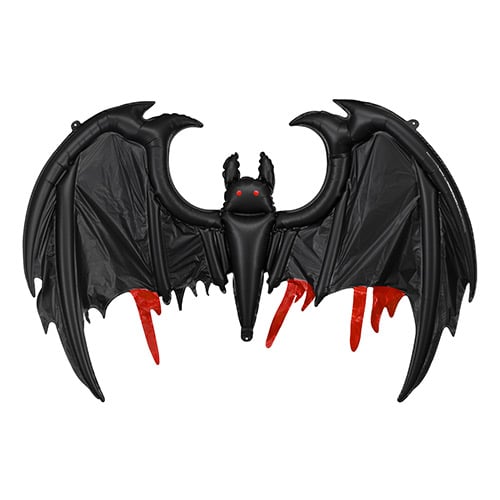 Black with Red Bat Halloween Giant Air Fill Foil Balloon 150cm / 59 in Product Gallery Image