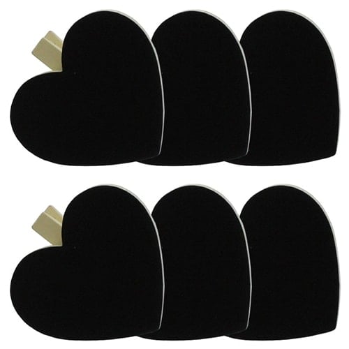 Blackboard Heart Ivory Clips - Pack of 6 Product Image