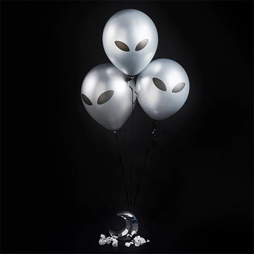 Blast Off Alien Biodegradable Latex Balloons 30cm / 12 in - Pack of 5 Product Gallery Image