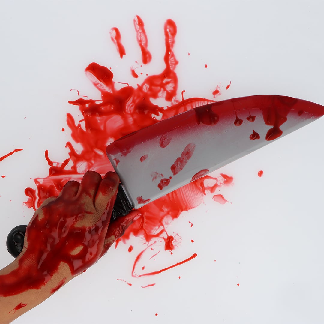 Blooded Plastic Knife Halloween Prop 38cm View 2