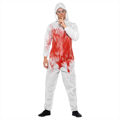 Bloody Forensic Overalls Fancy Dress Costume Unisex Adult Extra Large Product Gallery Image