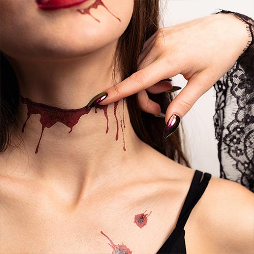 Bloody Scars Halloween Temporary Tattoo Sheet - Pack of 13 Product Gallery Image