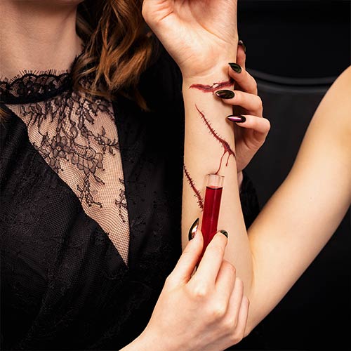 Bloody Scars Halloween Temporary Tattoo Sheet - Pack of 13 Product Gallery Image