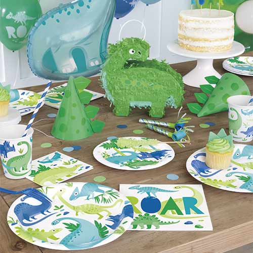 Blue & Green Dinosaur Paper Luncheon Napkins 2 Ply 33cm - Pack of 16 Product Gallery Image