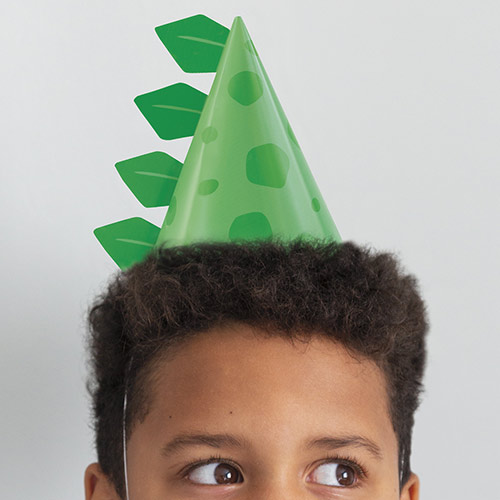 Blue & Green Dinosaur Party Cone Hats - Pack of 8 Product Gallery Image
