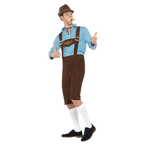 Blue & Brown Beer Fest Fancy Dress Costume Adult Mens Medium Product Gallery Image