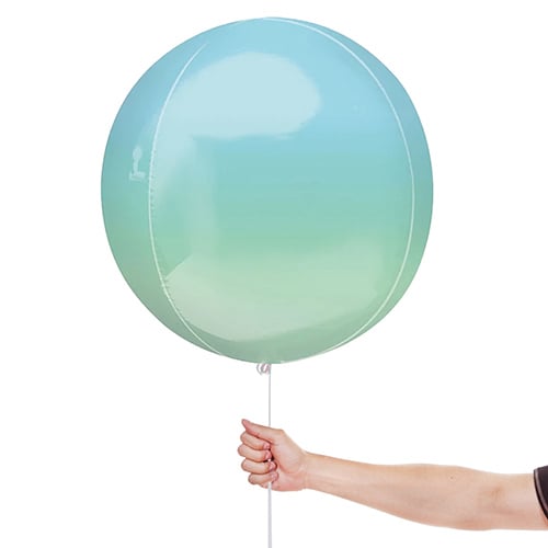 Blue and Green Ombre Orbz Foil Helium Balloon 38cm / 15 in Product Gallery Image
