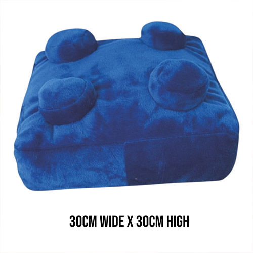 Blue Building Brick Retro Square Shaped Plush Pillow Cushion Product Gallery Image