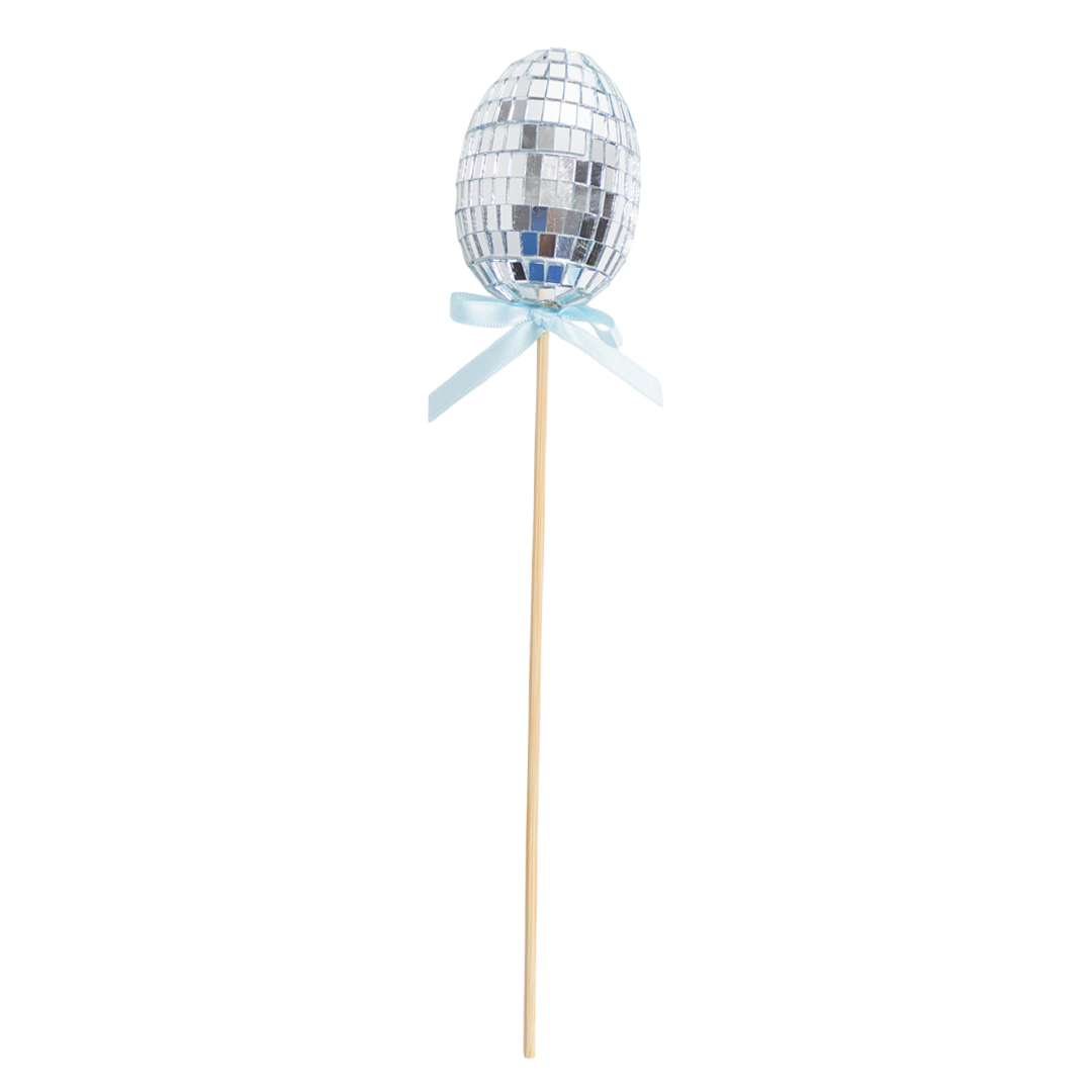 Blue Easter Disco Egg Pick Decoration 28cm