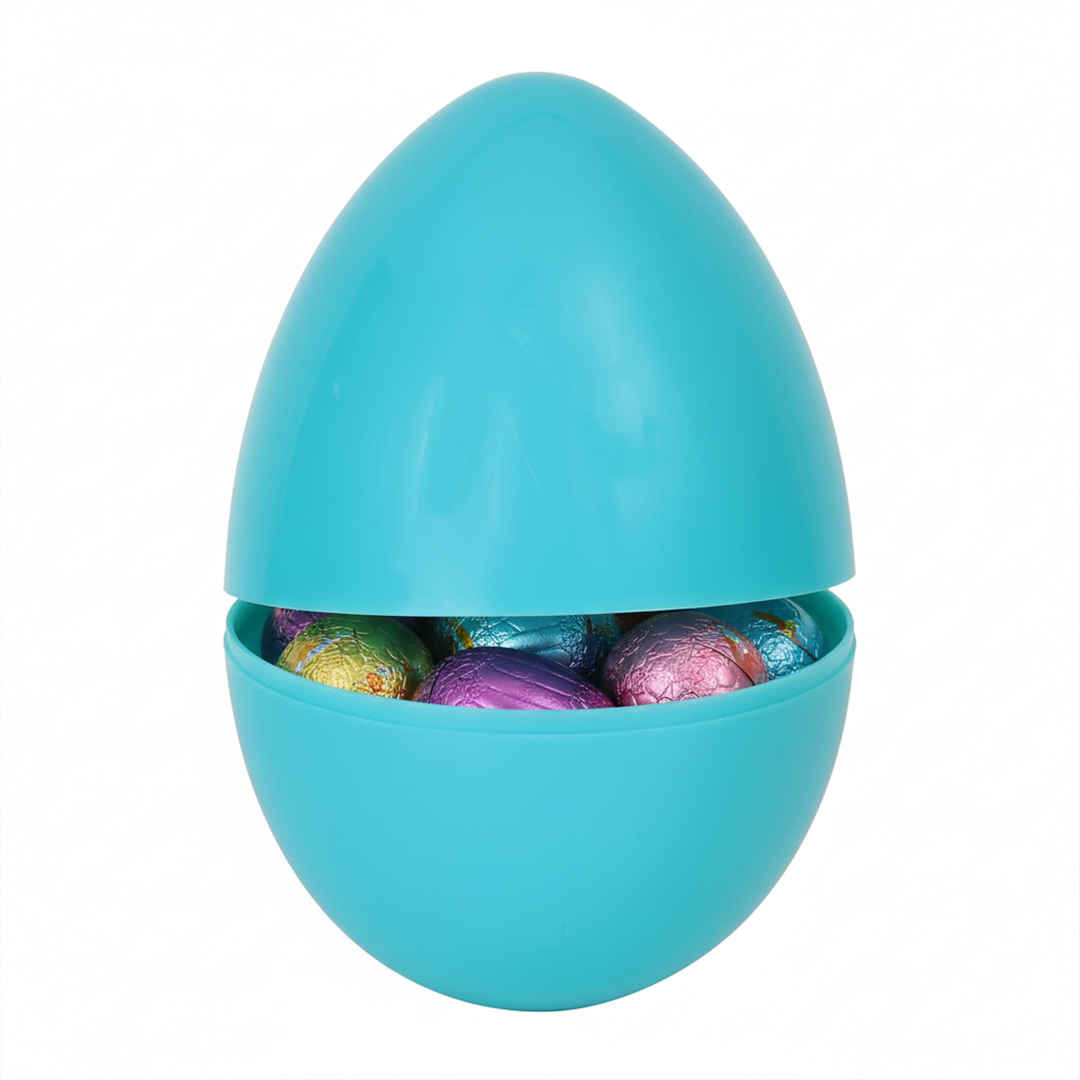 Blue Extra Large Jumbo Plastic Refillable Easter Egg Product Gallery Image