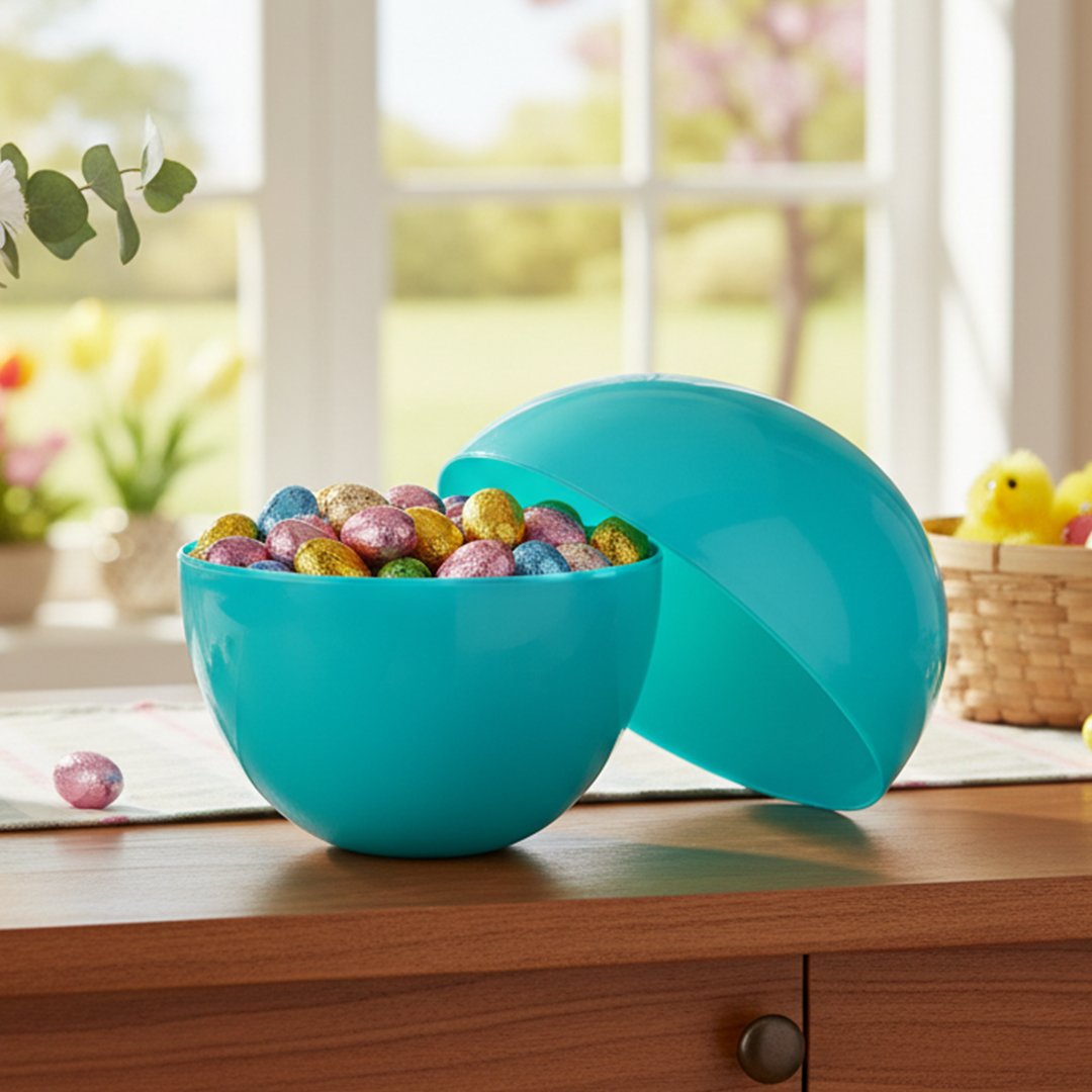 Blue Extra Large Jumbo Plastic Refillable Easter Egg