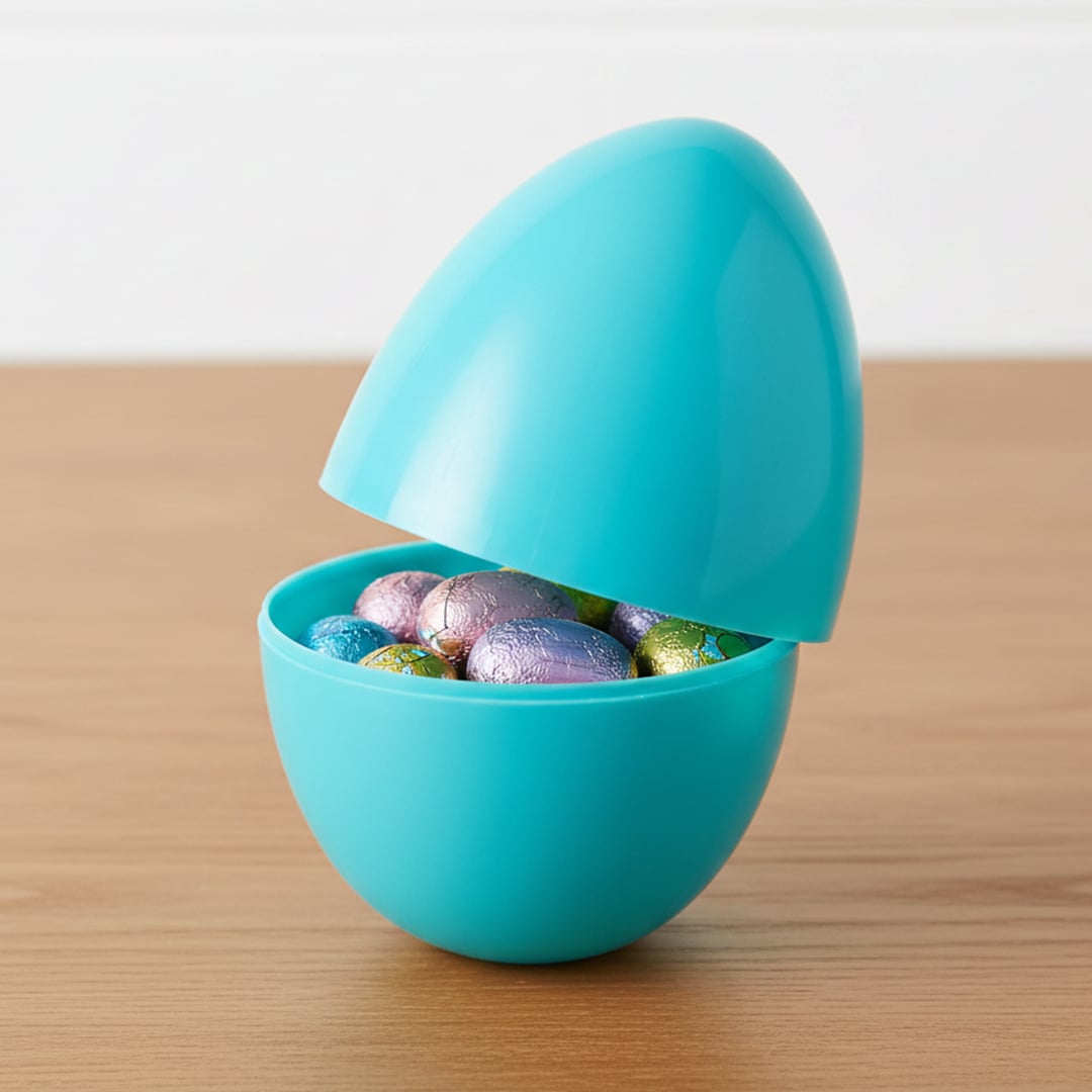 Blue Extra Large Jumbo Plastic Refillable Easter Egg