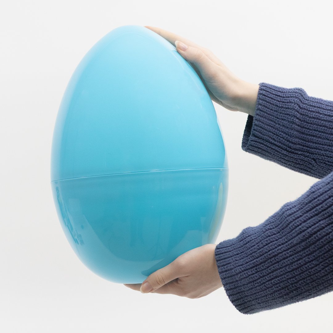 Blue Extra Large Jumbo Plastic Refillable Easter Egg Product Gallery Image