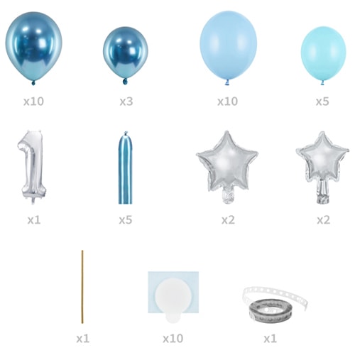 Blue First Birthday DIY Premium Balloon Kit Product Gallery Image