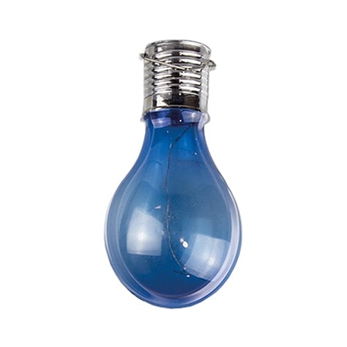 Blue Garden Solar Powered LED Coloured Hanging Bulb Light