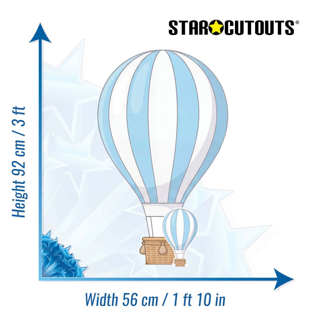 Blue Hot Air Balloon Star Mini Cardboard Cutout 92cm Product Gallery Image