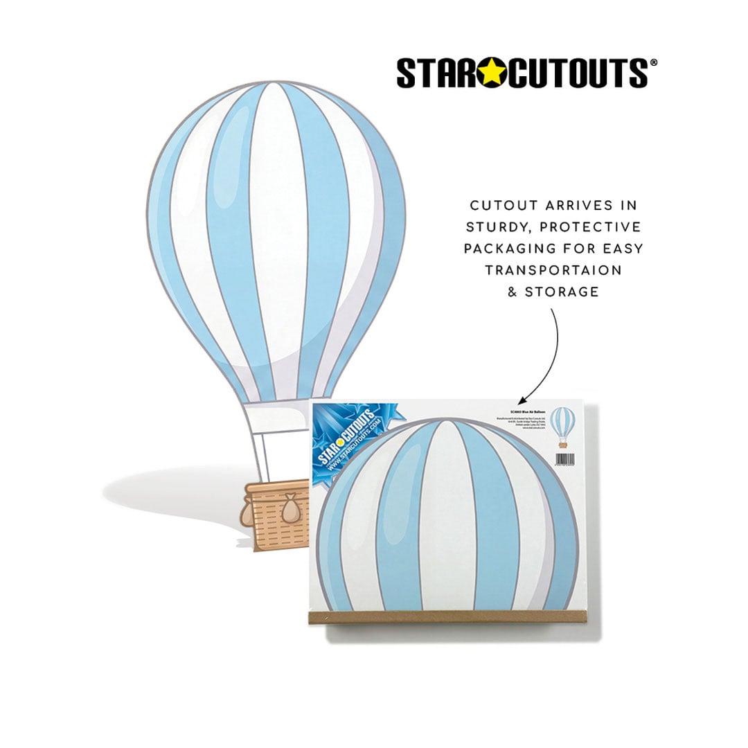 Blue Hot Air Balloon Star Mini Cardboard Cutout 92cm Product Gallery Image