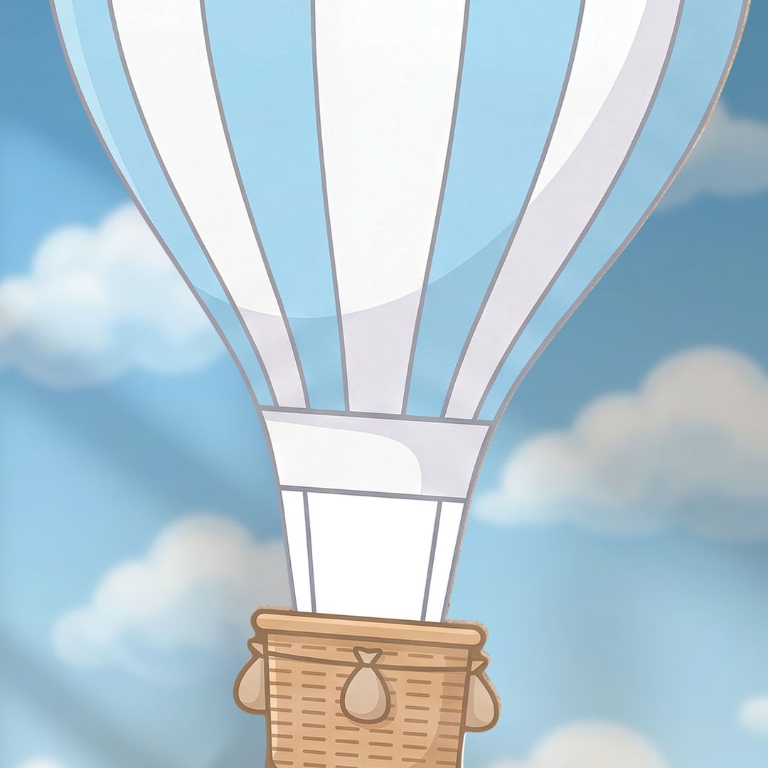 Blue Hot Air Balloon Star Mini Cardboard Cutout 92cm Product Gallery Image