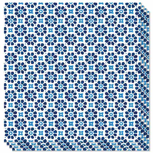 Blue Laureen Premium Decoupage Luncheon Napkins 3 Ply 33cm - Pack of 20