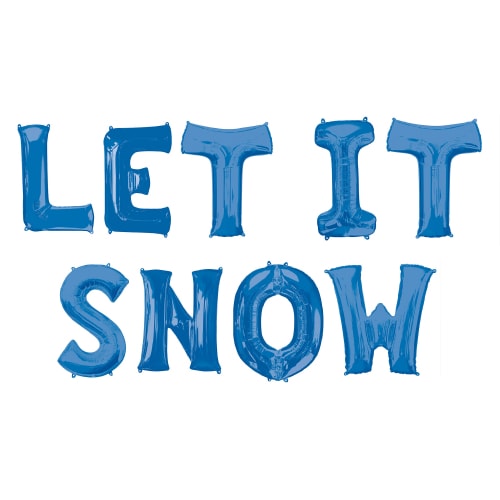 Blue LET IT SNOW Small Air Fill Balloon Kit 40cm