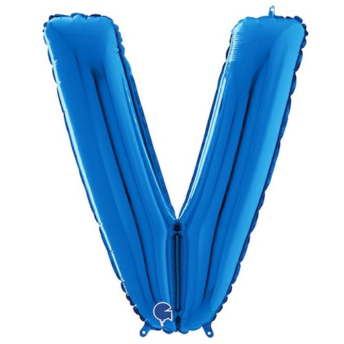 Blue Letter V Helium Foil Giant Balloon 66cm / 26 in Product Image