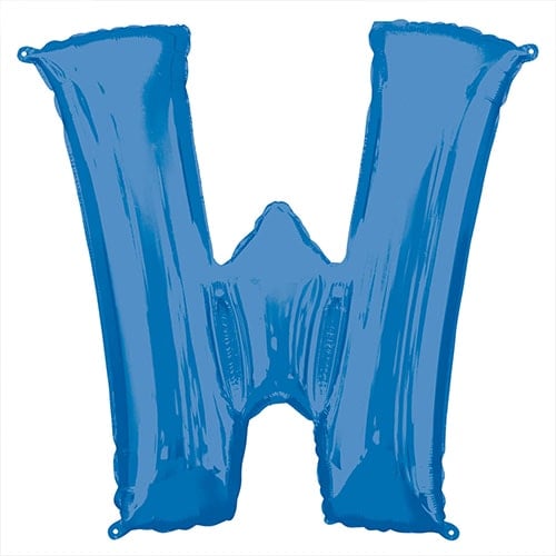 Blue Letter W Air Fill Foil Balloon 40cm / 16 in Bundle Product Image