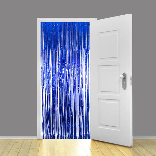 Blue Foil Door Curtain Backdrop 92cm x 244cm - Pack of 10 Product Gallery Image