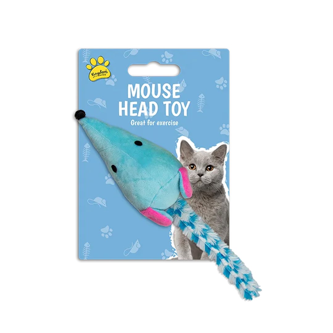 Blue Mouse Head Cat Toy