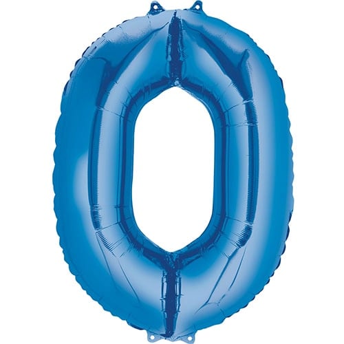 Blue Number 0 Air Fill Foil Balloon 40cm / 16 in Product Image