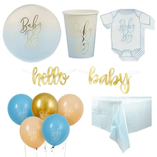Blue Ombre Baby Boy 8 Person Deluxe Party Pack Product Image