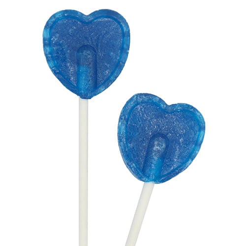 Blue Raspberry Heart Shape Vegan Gluten Free Lollipop Sweet 5.2g Product Gallery Image