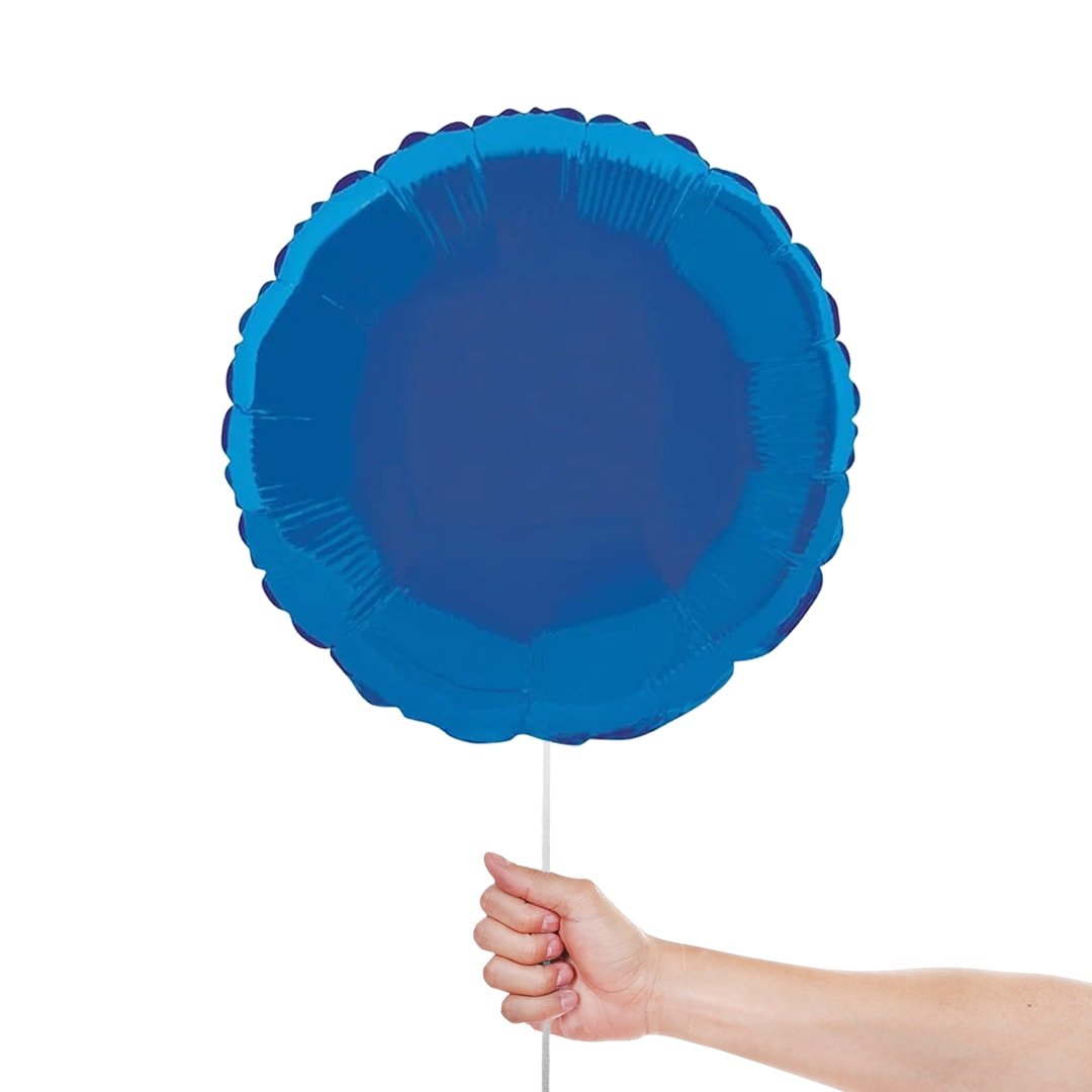 Blue Round Foil Helium Balloon 46cm / 18 in Product Gallery Image