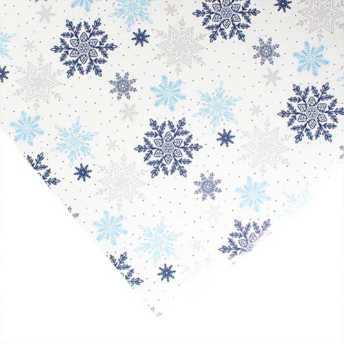 Blue Snowflakes White Christmas Gift Wrapping Paper Roll 4m View 3