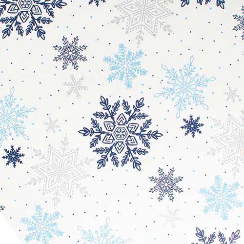Blue Snowflakes White Christmas Gift Wrapping Paper Roll 4m View 4