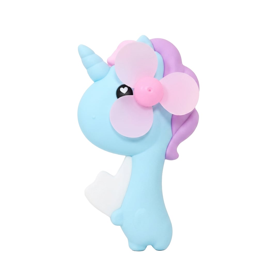 Mini Blue Unicorn Handheld Fan