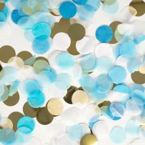 Blue White & Gold Shaped Tissue Paper Table Confetti 18 Grams Product Gallery Image