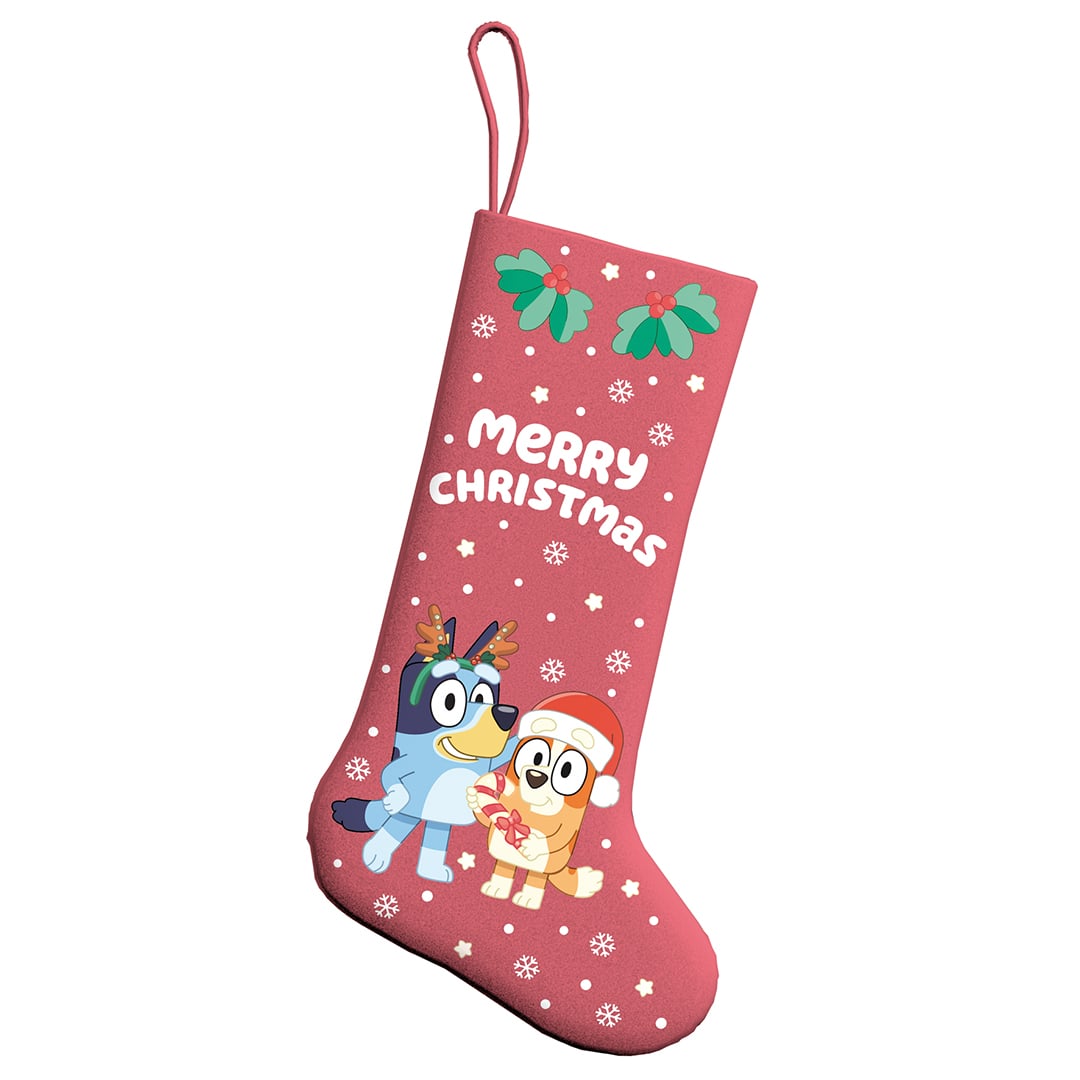 Bluey & Bingo Red Christmas Present Stocking 50cm