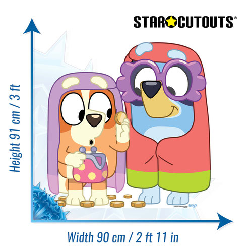 Bluey and Bingo Dressed as Grannies Star Mini Cardboard Cutout 91cm Product Gallery Image