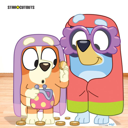 Bluey and Bingo Dressed as Grannies Star Mini Cardboard Cutout 91cm Product Gallery Image