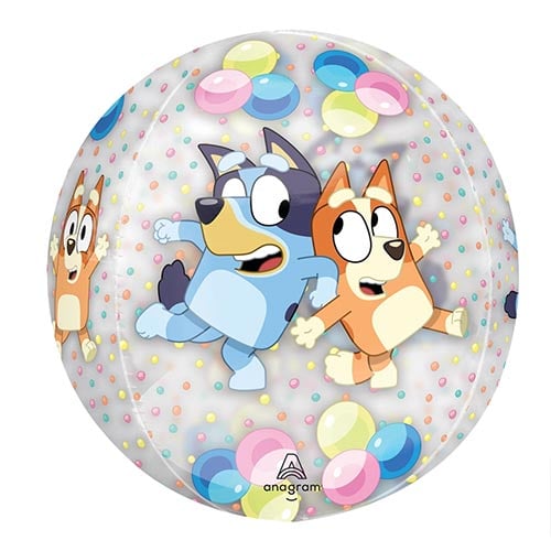 Bluey and Bingo See-Thru Orbz Foil Helium Balloon 38cm / 15 in Product Gallery Image
