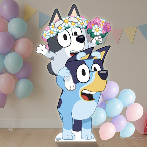 Bluey and Muffin as Flower Girls Lifesize Cardboard Cutout 136cm Product Gallery Image