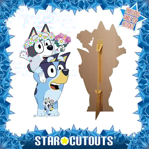 Bluey and Muffin as Flower Girls Lifesize Cardboard Cutout 136cm Product Gallery Image