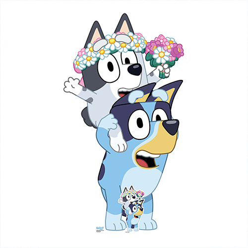 Bluey and Muffin as Flower Girls Lifesize Cardboard Cutout 136cm