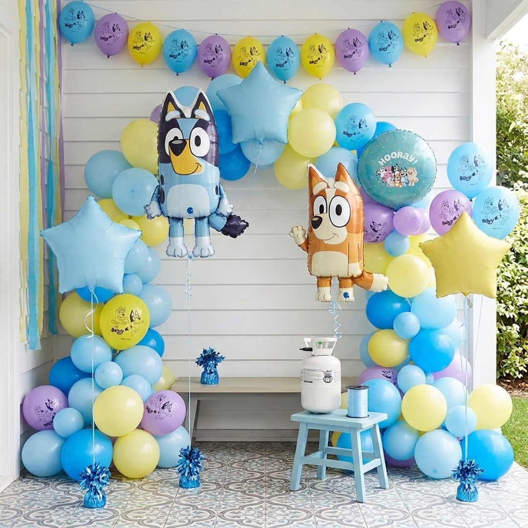Bluey Balloons & Helium Canister Party Pack View 3