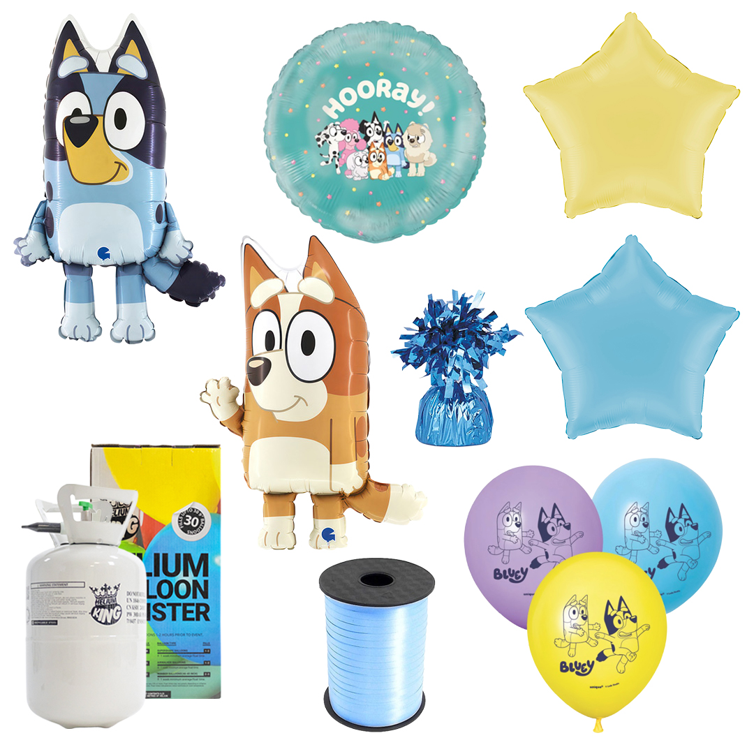Bluey Balloons & Helium Canister Party Pack View 2