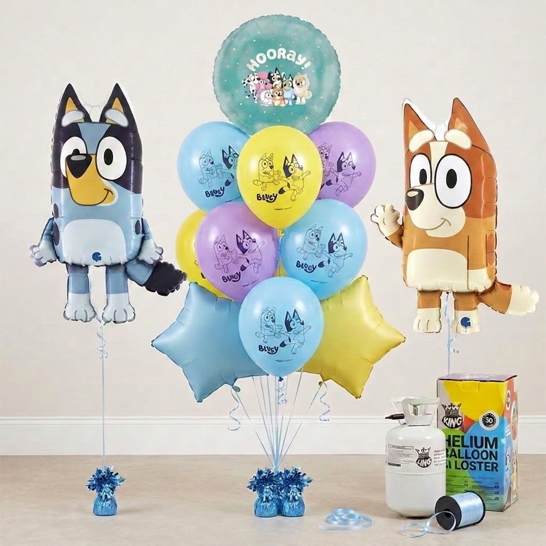 Bluey Balloons & Helium Canister Party Pack